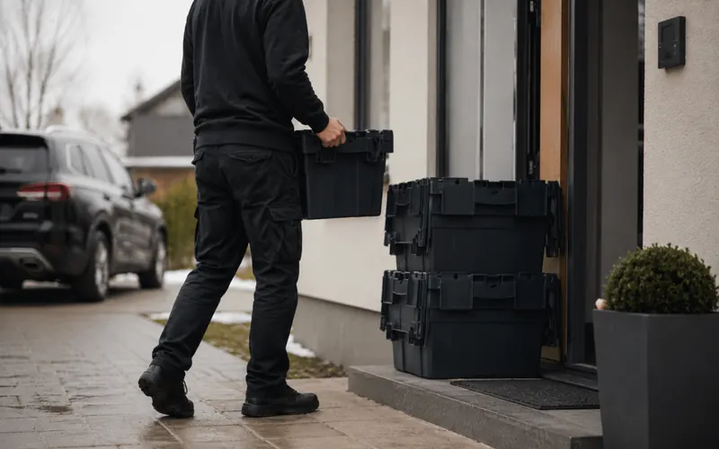 Pārvākšanās kastu piegāde pie privātmājas